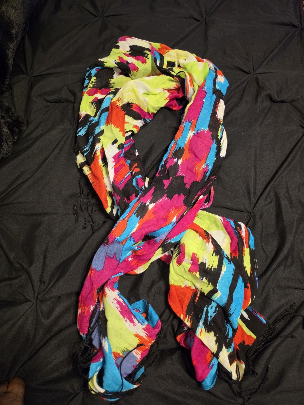 Vibrant Multicolor Brushstroke Scarf - Women Accessories